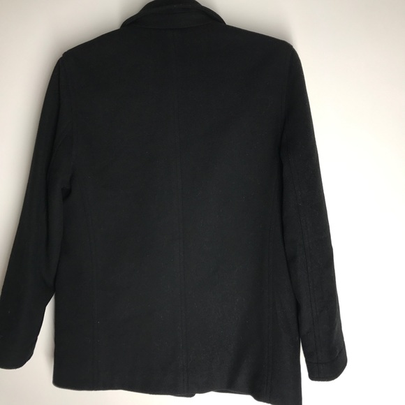 J. Crew Double Breasted Black Wool Blend Peacoat - Picture 6 of 8